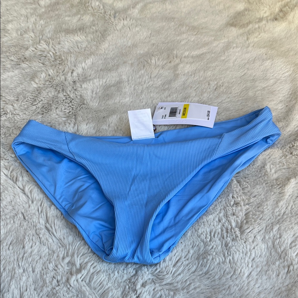 Becca American Fit Light Blue Ribbed Bikini Bottom Size M